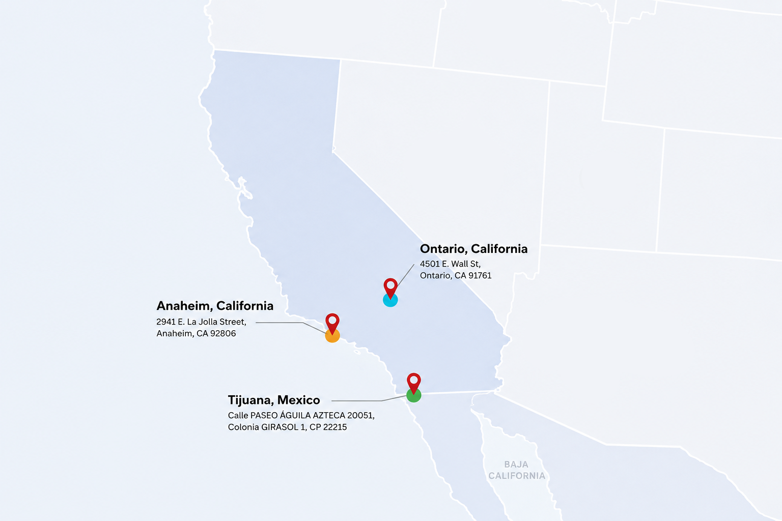 Craftech and Balda C. Brewer Locations Map